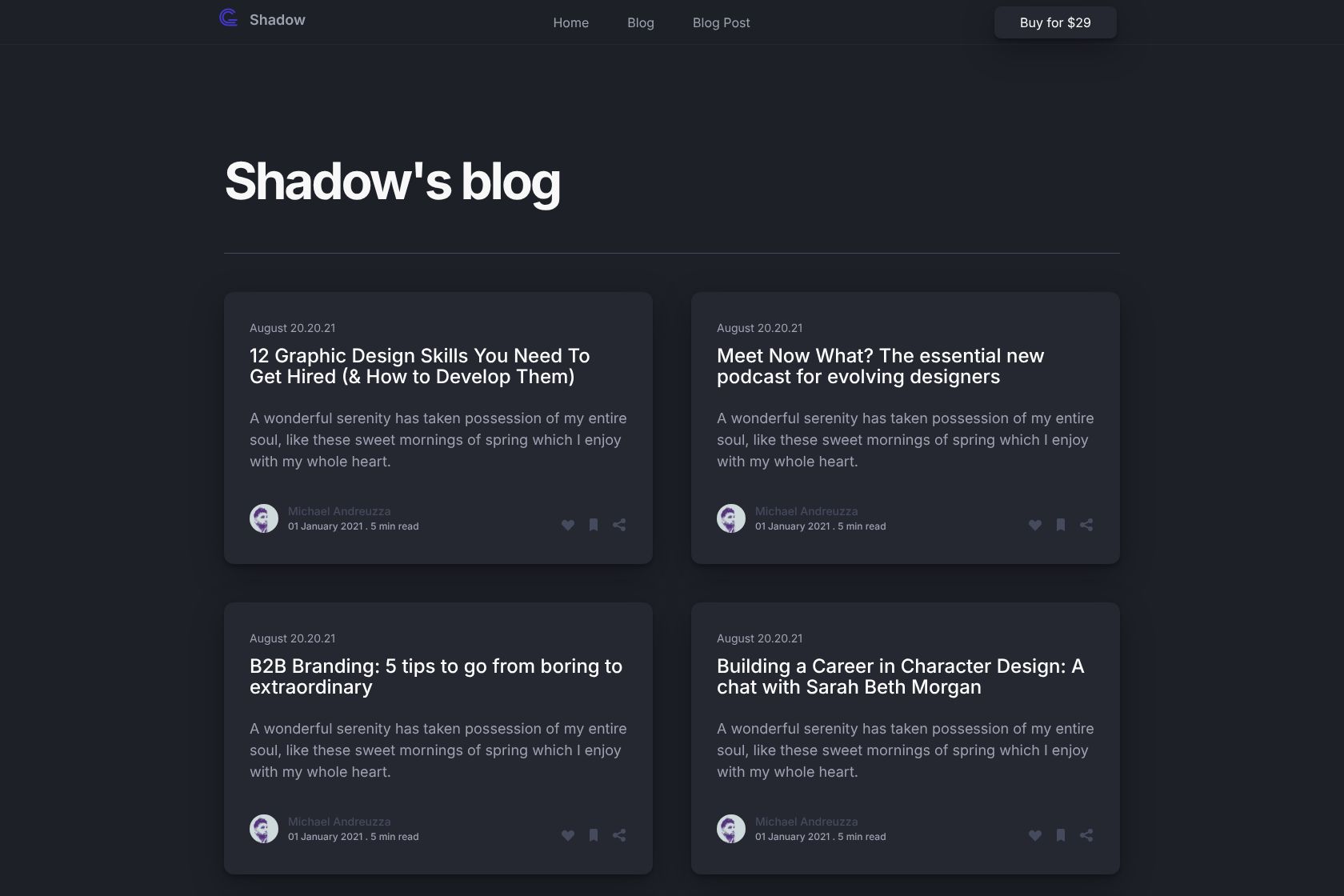 Shadow Starter Template screenshot 2