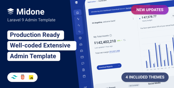 Midone - Laravel 9 & HTML Admin Dashboard Template