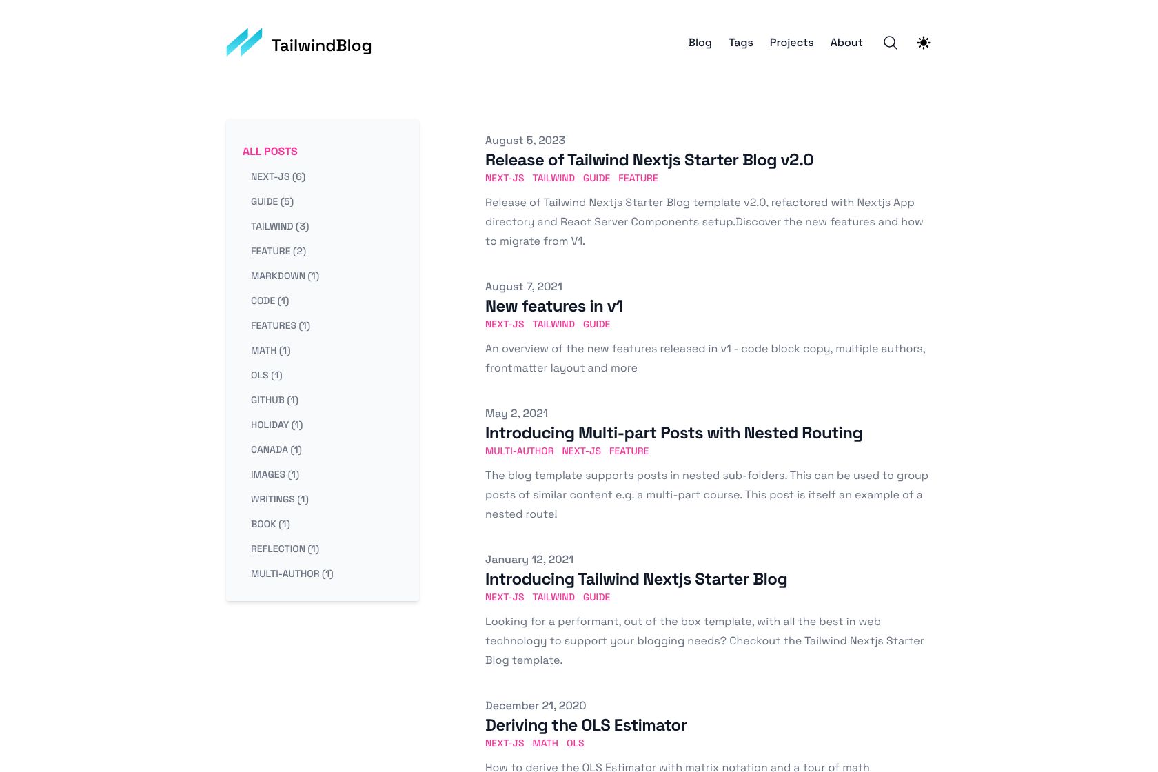 Tailwind Blog screenshot 3