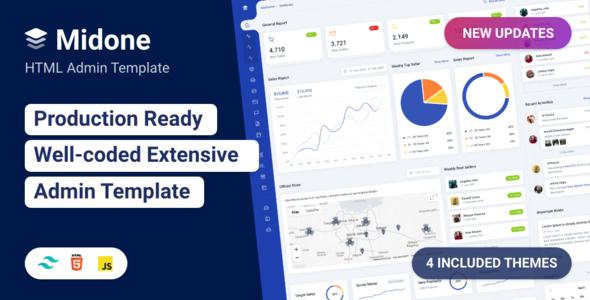 Midone - HTML Admin Dashboard Template